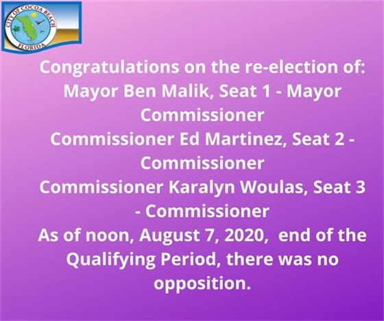 Seat 1, 2, 3 re-elected for 4 years