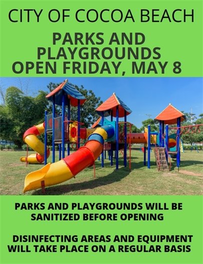 Playgrounds open May 8