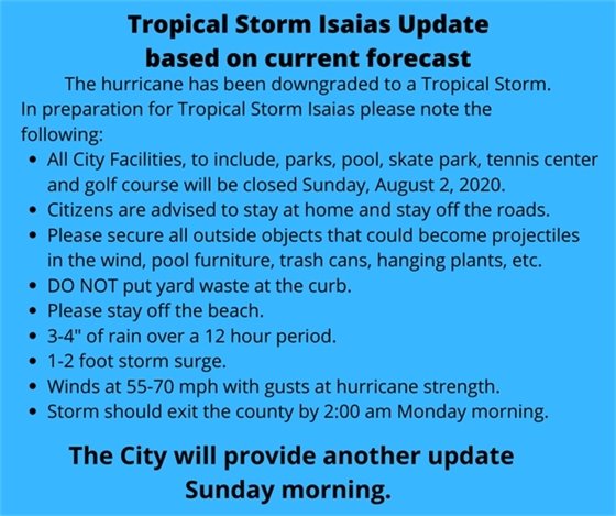 Tropical Storm Update
