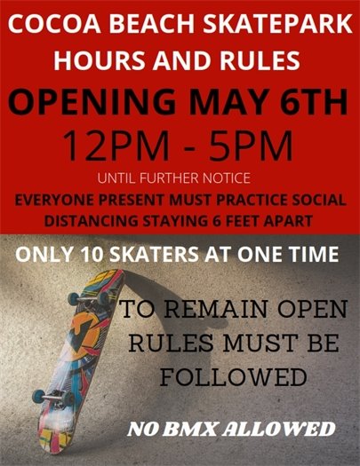 Skatepark opening Wednesday