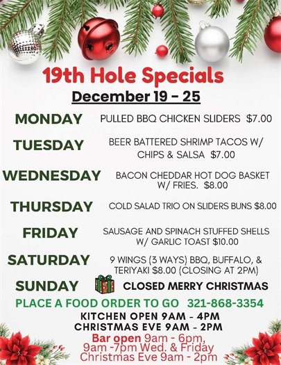 Weekly Specials - Information in text