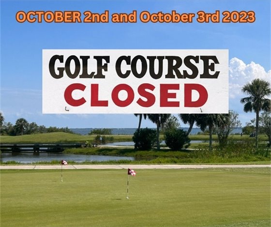 Due to taking over 6" of rain the last two days, all 3 courses and the driving range will be closed today, Monday October 2nd and Tuesday October 3rd.  If you'd like to rebook a tee time for another day, please call the Pro Shop so we can help.  The 19th Hole will be open both days until 3pm, so come by and see our updated décor and try this week's specials!
