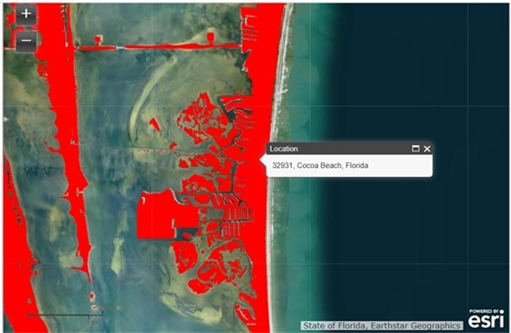 Evacuation Zone map showing Cocoa Beach, as a barrier island, is all in an evacuation zone.