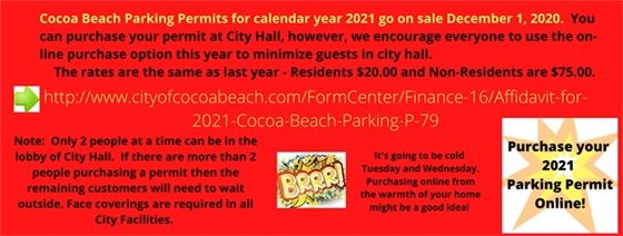 Parking permits on sale