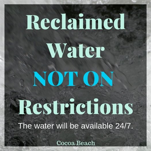 Reclaim water off restriction