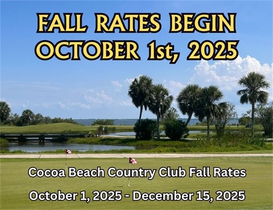 fall rates begin October 1st, 2025, cocoa beach country club fall rates, October 1, 2025 through December 15, 2025