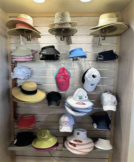 We are getting new inventory in almost daily, from hats to shoes to wedges and putters, not to mention balls and ball markers.  Next time you're in the shop, check out our latest items, including our latest update on our logo on many of our new apparel items!