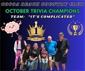 cocoa beach country club, october trivia champions, team "it's complicated" 