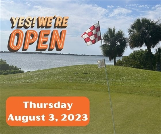 ATTENTION ALL GOLFERS - THE COURSE IS OPEN! We are happy to announce that today, Thursday August 3, 2023, that the Cocoa Beach Country Club is open in a limited capacity.  The Dolphin and River courses plus the Driving Range are open today.  The Lakes course will remain closed today.  The 19th Hole is open, so stop by and try today's delicious Chef's Special, Crab Cake Sandwich with Imperial Sauce and Chips that includes a beverage!  Don't forget, Cocoa Beach residents get 20% off!   You can also sign up for our e-club to receive email updates regarding all things Cocoa Beach Country Club.  Head on over to our website and sign-up to receive our newsletters.  https://www.cityofcocoabeach.com/.../Cocoa-Beach-Country...  We apologize for the inconvenience and appreciate your understanding and hope to be back to full operation soon, weather permitting! ?