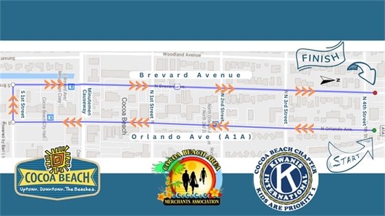 Map of parade route, breakdown found in post. 