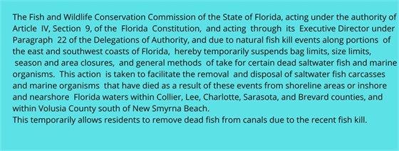 Fish kill removal ok