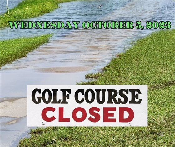 We have taken on rain 3 more times since we closed yesterday causing all 3 courses and the driving range to remain closed today, Thursday October 5th.  Our maintenance crew has been working hard at pumping the water off the course, but there are still cart paths that are under water making it impossible to use.  Our maintenance crew is hard at work pumping water off the course, but with the water levels so high it's creating a difficult task.  We continue to hope for the best and believe, if conditions improve, we can open with restrictions tomorrow.  Keep checking our social media and or sign up for our newsletter which you can sign up for at cityofcocoabeach.com  If you'd like to rebook a tee time for another day, please call the Pro Shop so we can help.  The 19th Hole will be open until 3pm, so come by and see our updated décor and try this week's specials! 