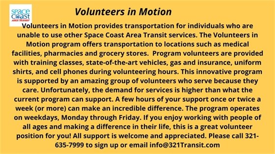 Volunteers in Motion