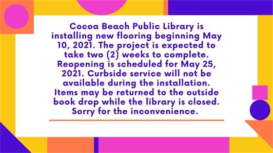 Library closed to install new flooring.