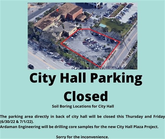 City Hall parking lot closed