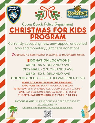 Christmas for Kids Program flyer - information found on page